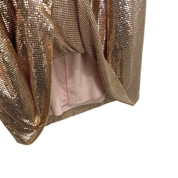 Alice + Olivia Harmony Chain Mail Rose Gold Mini Dress Size 8 - Picture 5 of 9